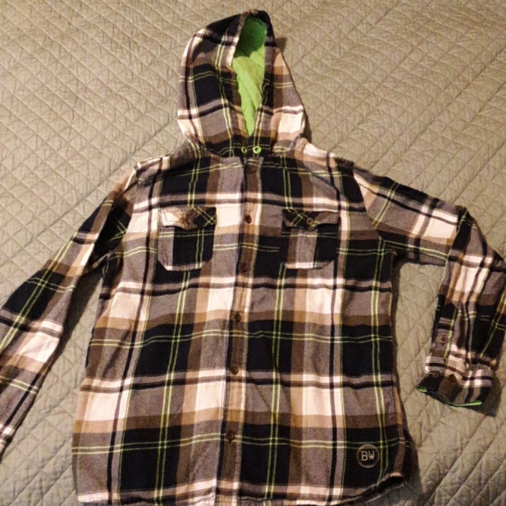 Brothers flannel shirt with hoodie